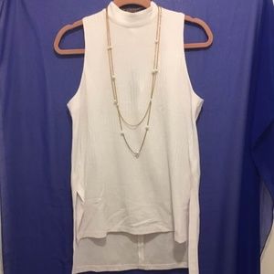 Michael-Kors-White-Sleeveless-Hi-low-Tunic-size-M